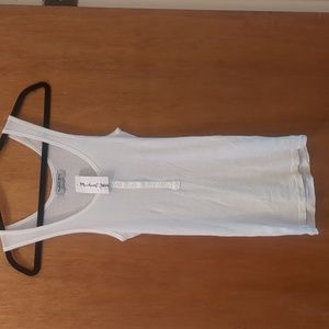 Michael Stars Henley Beater Button Tank Top White Women's One Size
